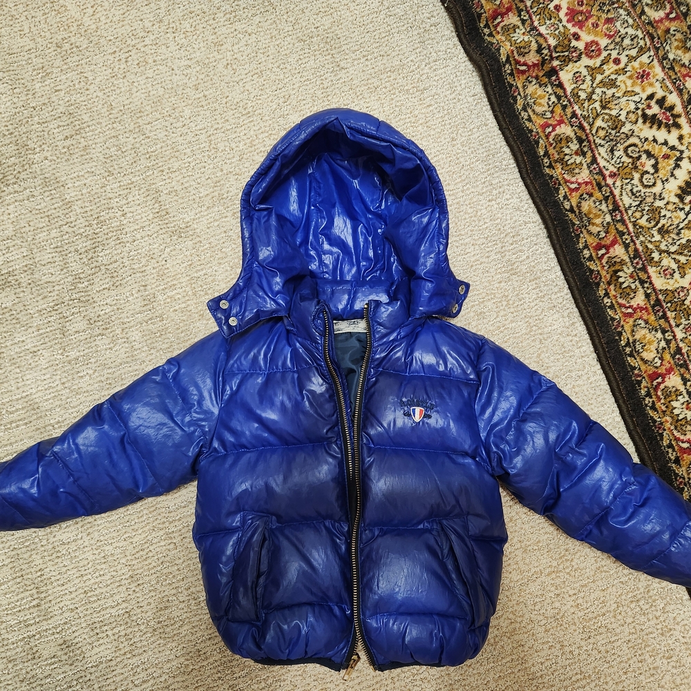 Royal Blue Quilted Puffer Jacket with Hood